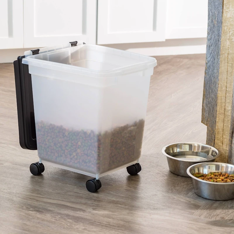 Clear & Black 32.5qt. Pet Food Container With Sealed Top