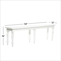 White Wood Farmhouse Bench