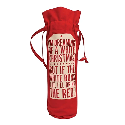Personality Case™ Red White Christmas Gift Tag Wine Bag