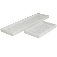 CosmoLiving by Cosmopolitan White Marble Slim Tray Set