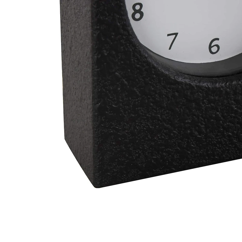 8.75" Textured Decorative Clock with Gold Accents Set