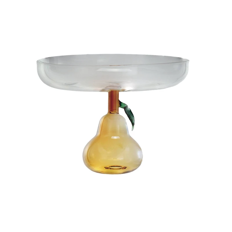 Hello Honey® 7.75" Pear Perfection Glass Food Pedestal