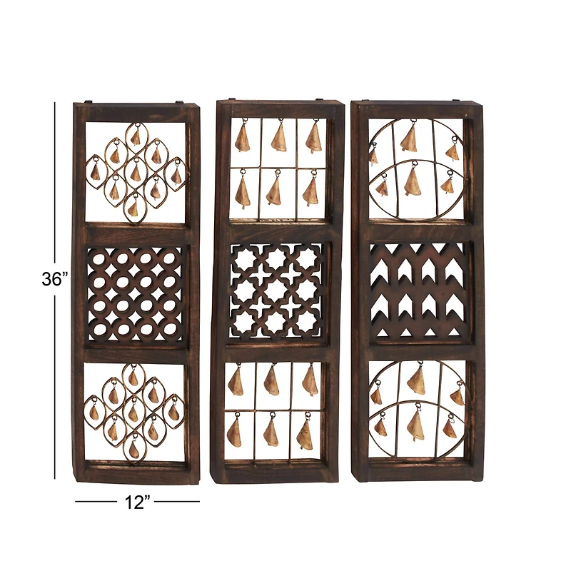 36" Brown Metal Farmhouse Wall Decor, 3ct.