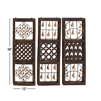36" Brown Metal Farmhouse Wall Decor, 3ct.