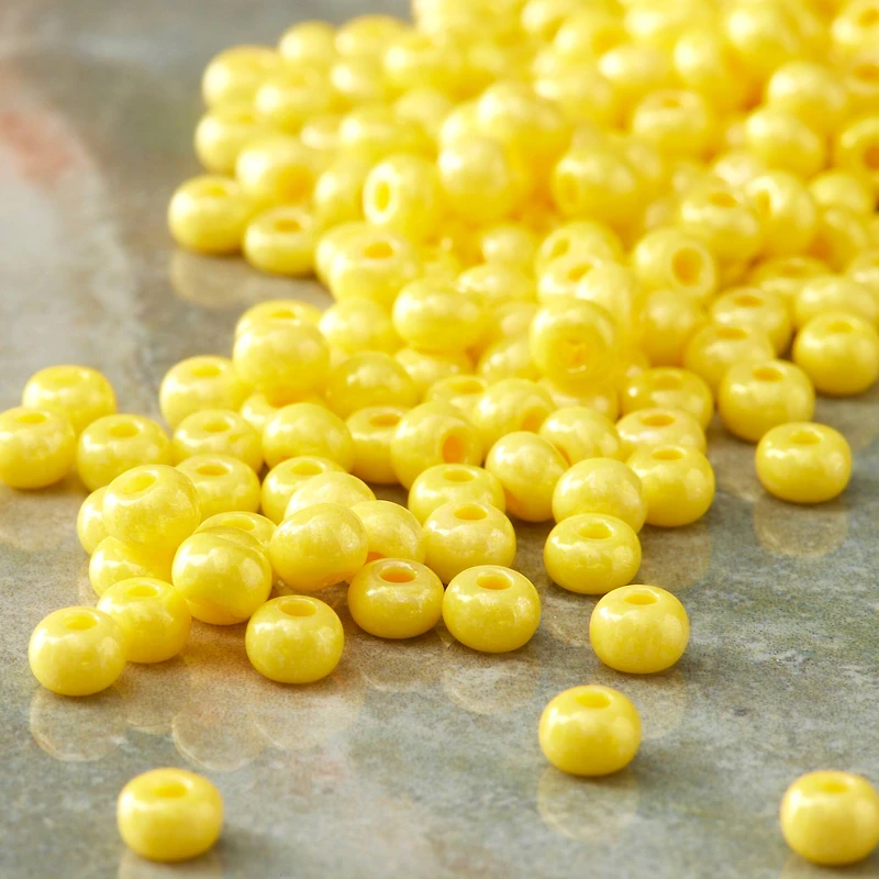 12 Pack: John Bead Lemon Drop Opaque Czech Glass Seed Beads, 6/0