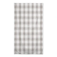 8.5ft. Cream & Gray Plaid Tablecloth