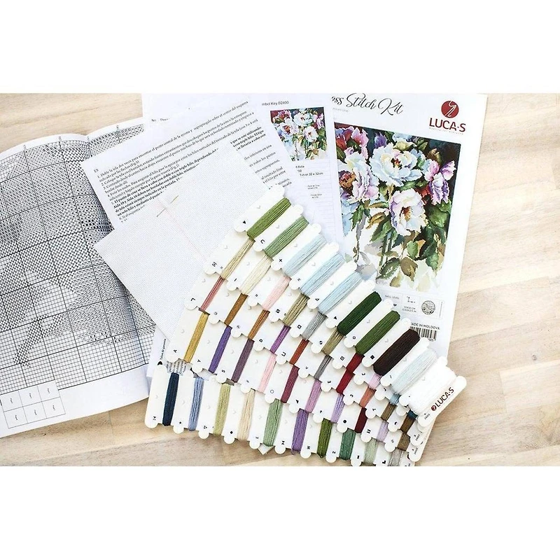 Luca-s White Roses Counted Cross Stitch Kit