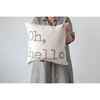Hello Honey® Oh, Hello Embroidered Cotton Pillow