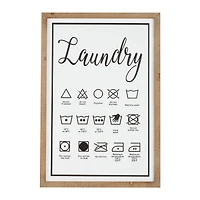 White Farmhouse Laundry Guide Wood Wall Decor, 22" x 32"