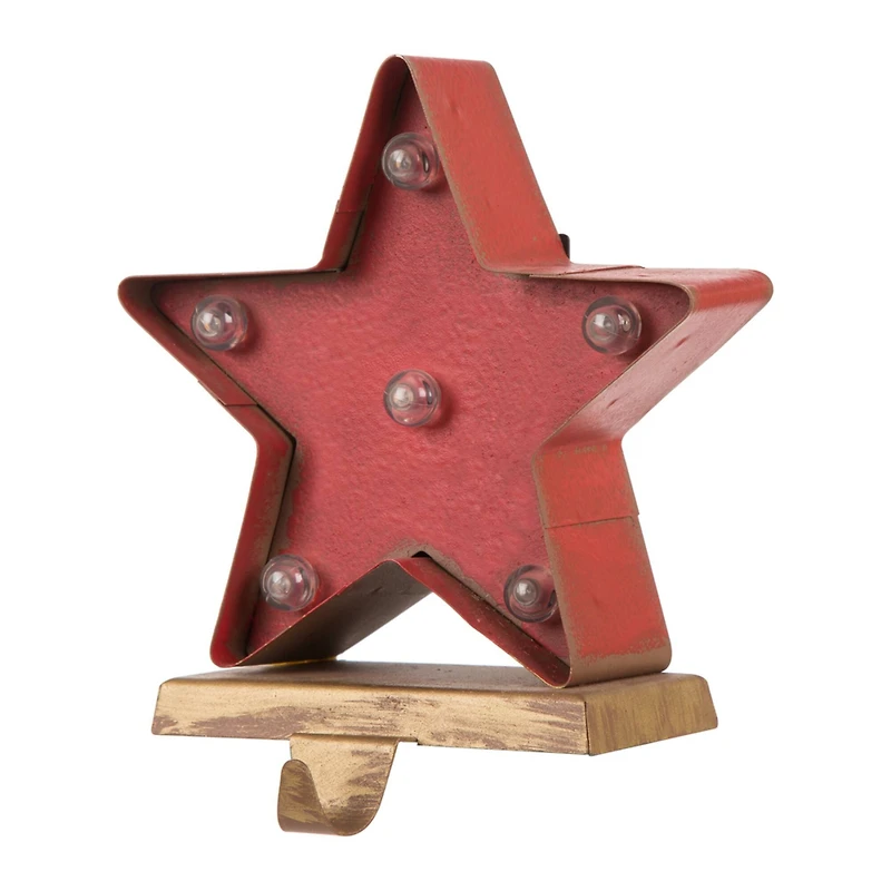 Glitzhome® 7.5" Marquee LED Star Stocking Holder