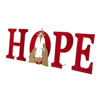 Glitzhome® 2.5ft. LED Metal Hope Yard Stake Set with Timer