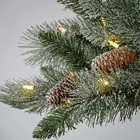 7.5ft. Pre-Lit Frosted Conconully Pine Artificial Christmas Tree, Warm White LED Lights