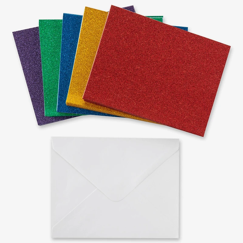 Glitter Rainbow Cards & Envelopes by Recollections™, 4.25" x 5.5"