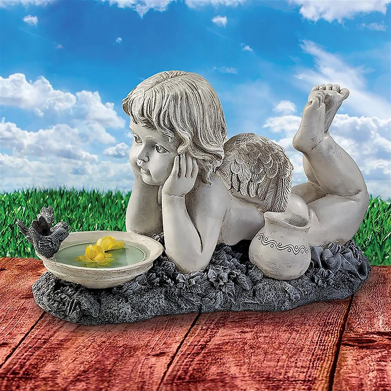Design Toscano 18" Summertime Reflections Cherub Garden Statue