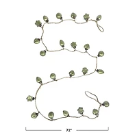 Hello Honey® 6ft. Olive Green Embossed Mercury Glass Ornament Garland