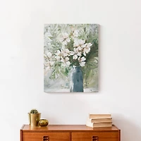 Dogwoods in Blue Vase Canvas Wall Art