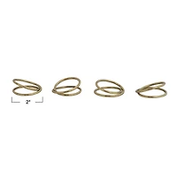 Hello Honey® Modern Round Brass Napkin Rings with Leather Tie Set