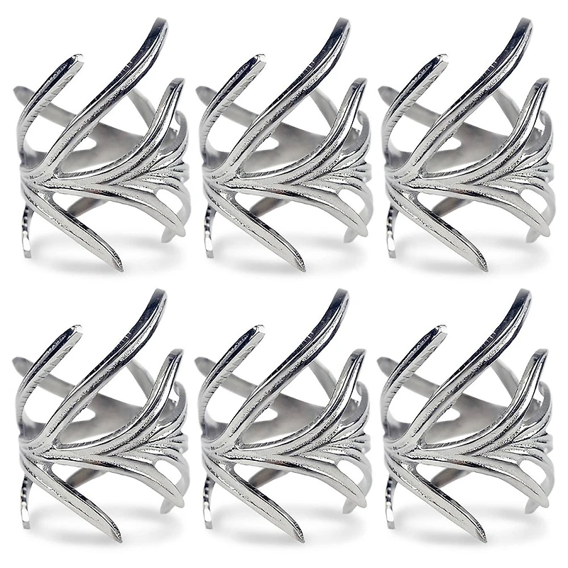 DII® Antique Silver Branch Napkin Rings, 6ct.