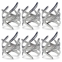 DII® Antique Silver Branch Napkin Rings, 6ct.