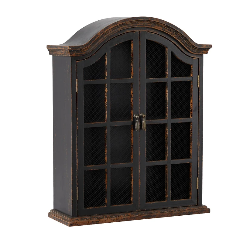 Black Traditional Wall Shelf, 22" x 8" x 28"