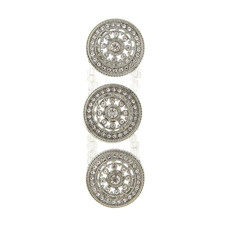 12 Pack:  Crystal Glass & Metal Round Slider Beads, 25mm by Bead Landing™