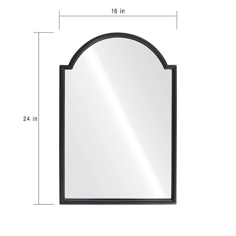 16" x 24" Scalloped Arch Wall Mirror in Black Metal Frame by Ashland®