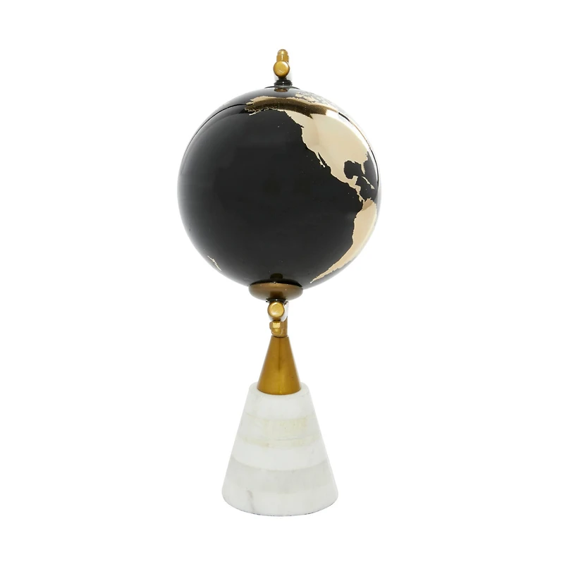 11" Gold Ceramic Modern Globe