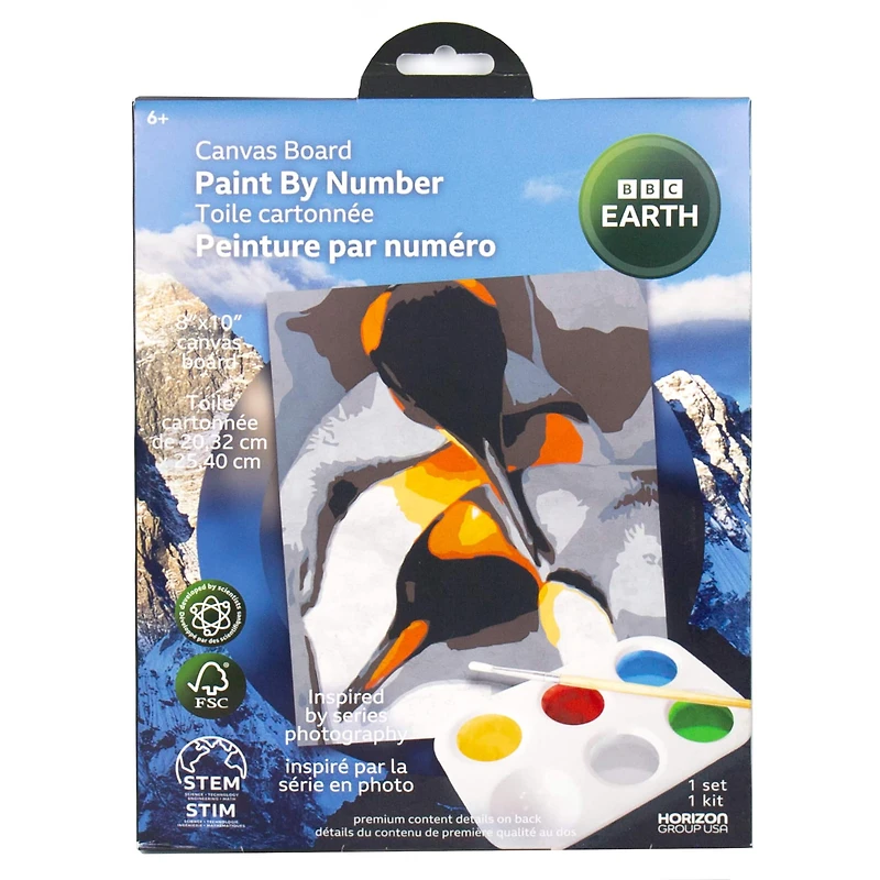 BBC Earth Canvas Board Penguin Paint by Number