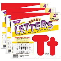 TREND Enterprises® 4" Red Casual Uppercase/Lowercase Combo Pack Ready Letters®, 3 Pack of 182