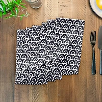 Navy Wavy Arch 10" x 10"  Cotton Twill Napkin
