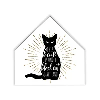 Black Cat House Shaped Canvas Wall Art