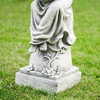 Glitzhome® 31" Angel Garden Bird Feeder Statue