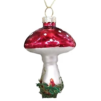Wizardi 8.27" x 11.81" Glass Mushroom Christmas Ornament, 1pc.