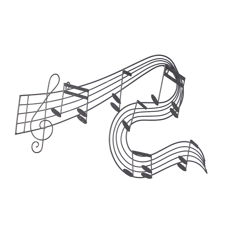 Black Metal Traditional Wall Decor, 33" x 19"