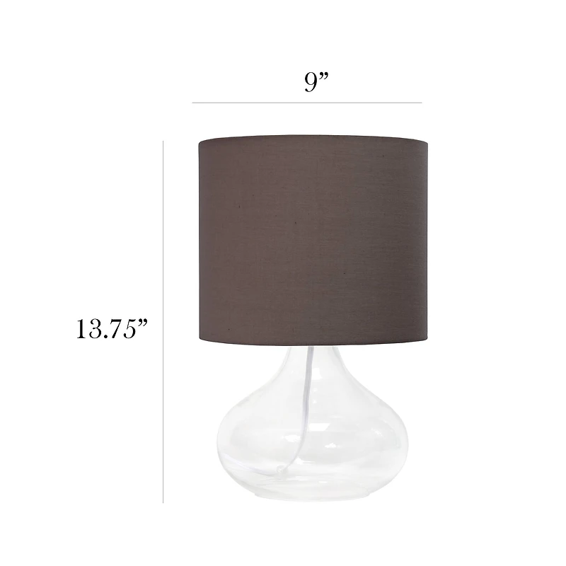 Simple Designs Glass Raindrop Table Lamp