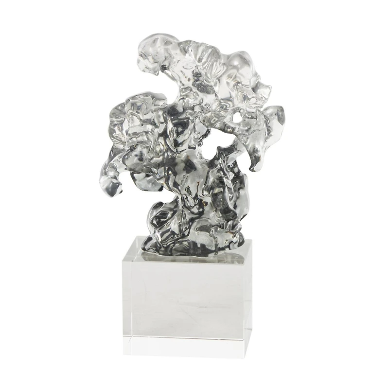 10" Clear Freeform Glass Sculpture