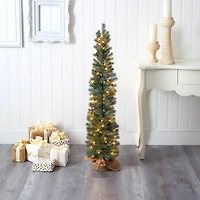 4ft. Pre-Lit Green Pine Artificial Christmas Tree, Warm White Lights