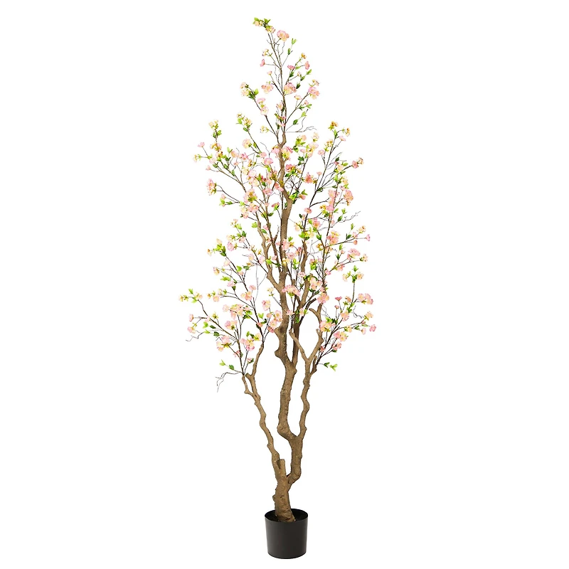 7.5ft. Potted Red Cherry Blossom Artificial Tree