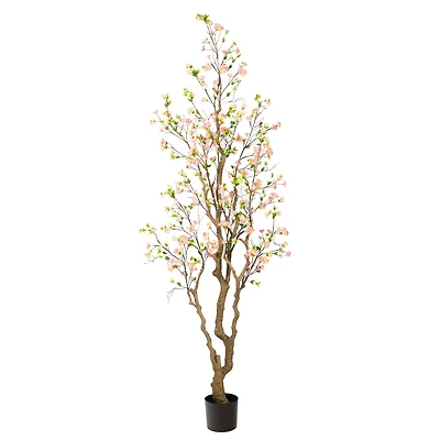 7.5ft. Potted Red Cherry Blossom Artificial Tree