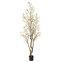 7.5ft. Potted Red Cherry Blossom Artificial Tree