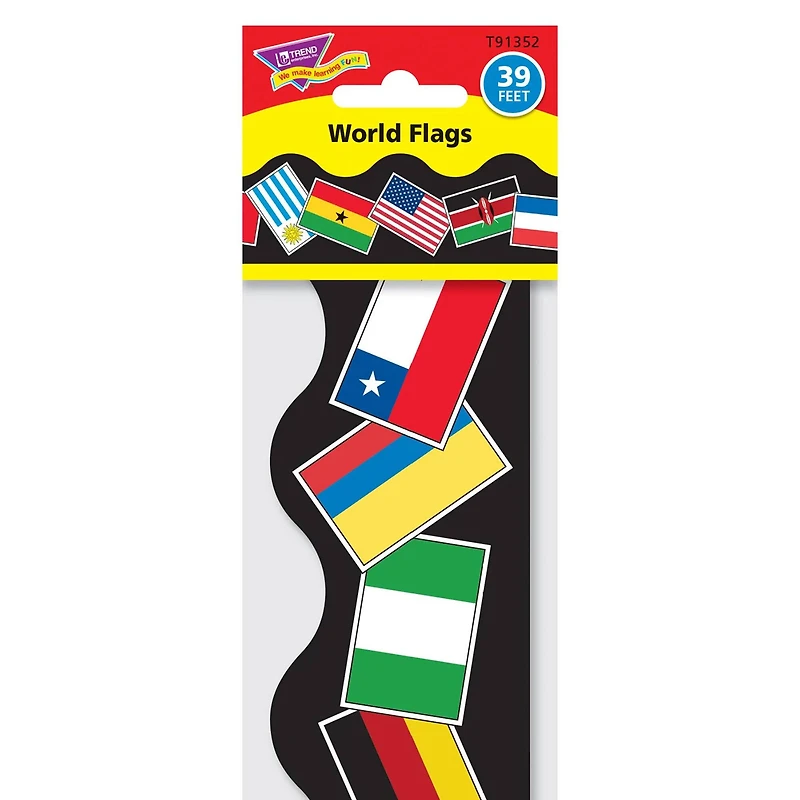 Trend Enterprises® Terrific Trimmers® World Flags Borders, 234ft.