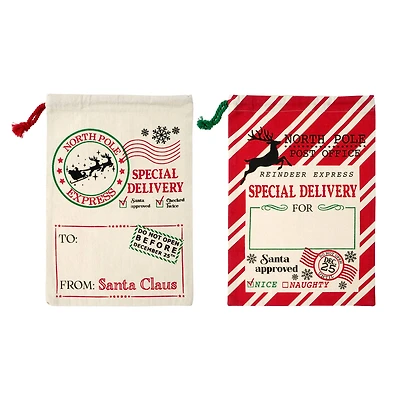 Medium Do Not Open & North Pole Santa Sack Set by Celebrate It™