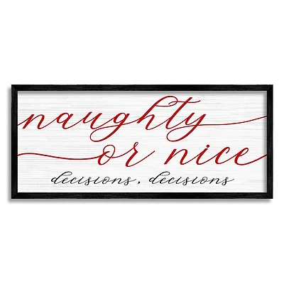 Stupell Industries Naught Or Nice Decisions Humor Framed Giclee Art