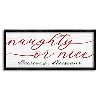 Stupell Industries Naught Or Nice Decisions Humor Framed Giclee Art