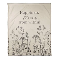 Happniess Blooms from Within 50" x 60" Coral Fleece Blanket