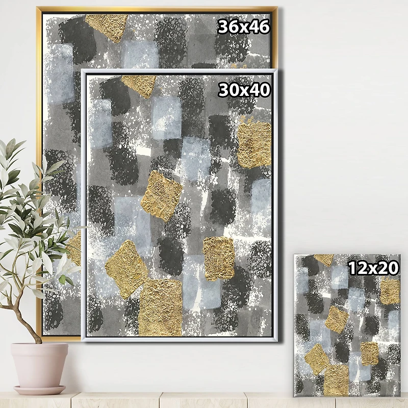 Designart - Gold Glamour Squares II