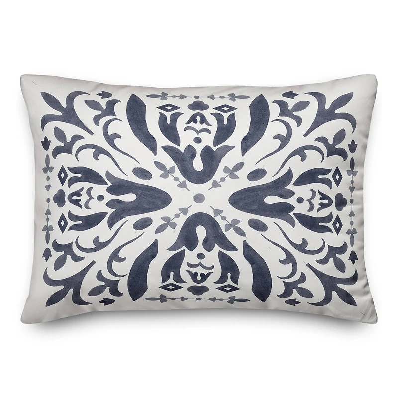 Distressed Floral Pattern 14" x 20" Indoor / Outdoor Pillow