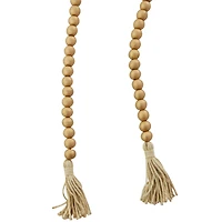 Gold Mango Wood Beaded Garland with Tassel