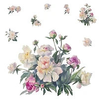 RoomMates White & Pink Floral Bouquet Peel & Stick Giant Wall Decals