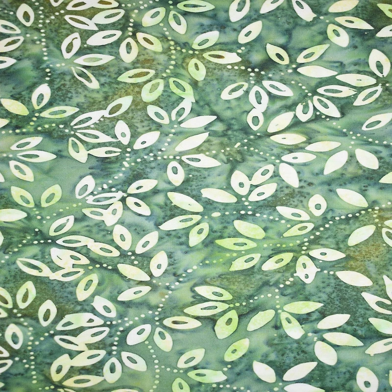 Feldman Premium Indonesian Batik Green Leaves Fabric